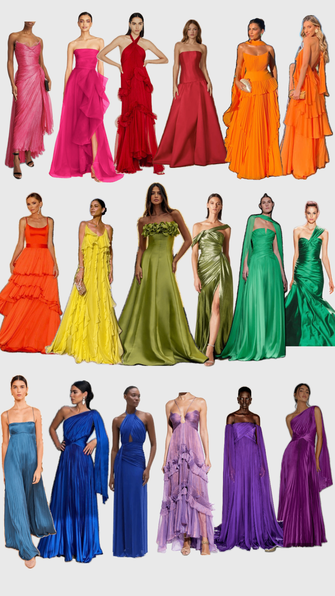 Inspiração feminina – vestidos longos coloridos